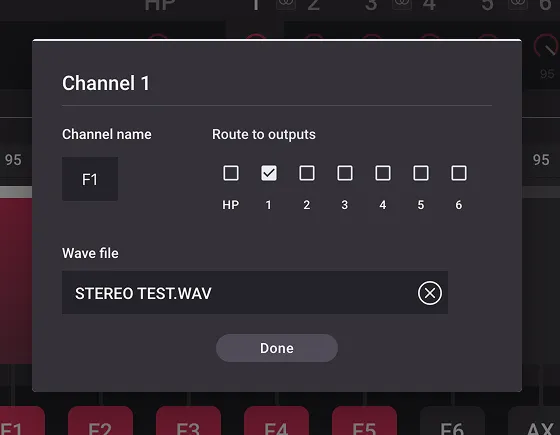 Channel edit and routing panel