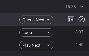 Modification du comportement à la fin du morceau depuis la setlist